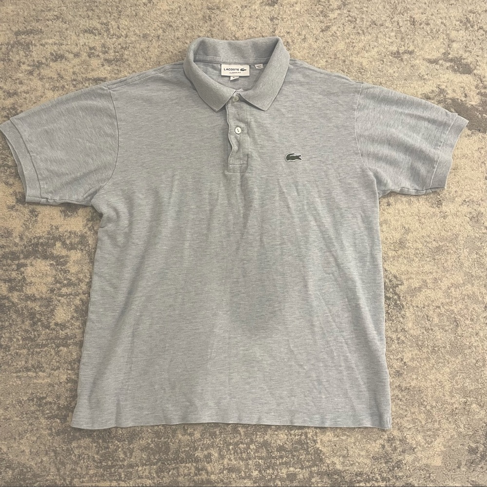 Lacoste light blue/gray heather polo size M